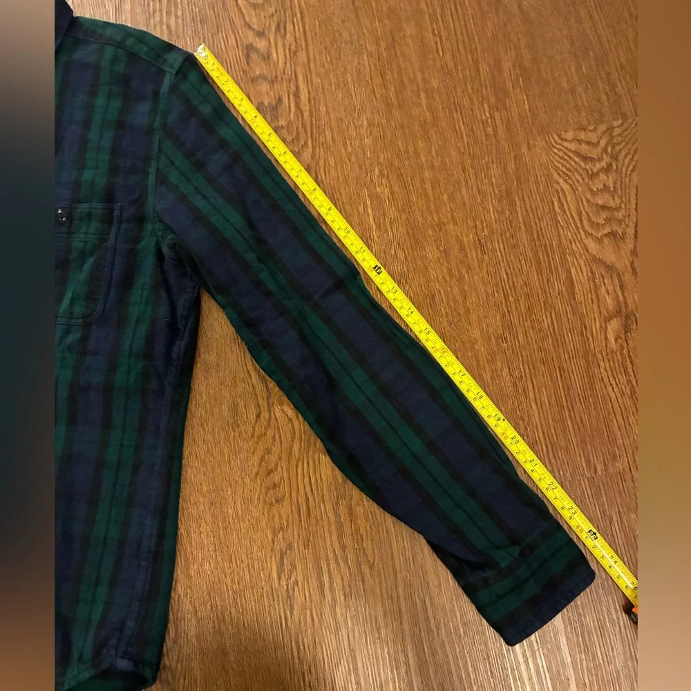 J. Crew Men's Green & Navy Slim Midweight Flannel Shirt in Watch Tartan - Size M